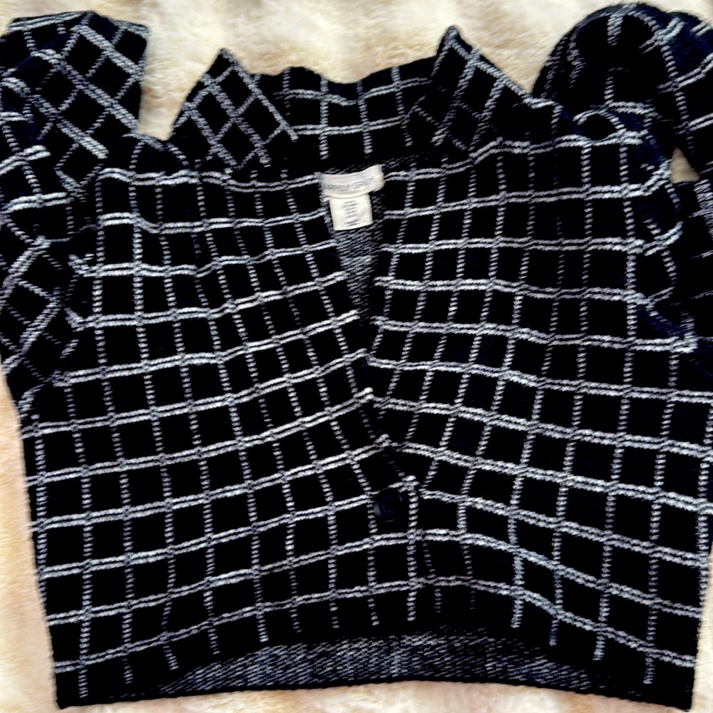 Happily Grey Black/White Cropped Soft Jacket size M